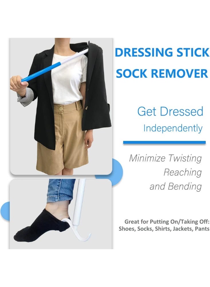 Long Handled Shoe Horn, Dressing Stick, Sock Remover Aid Helper - Versatile, Adjustable Dressing Aid for Shoes, Socks, Shirts, Pants - Long Shoe Horn, Shoe Horn Long Handle for Seniors - Image 3